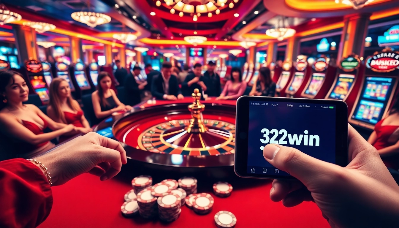 Engage in thrilling gambling experiences at 32win.com with a vibrant casino atmosphere.