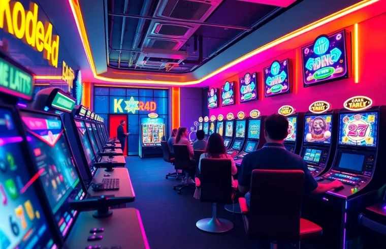 Explore Kode4D link in a vibrant online gaming scene featuring engaging slot games and enthusiastic players.