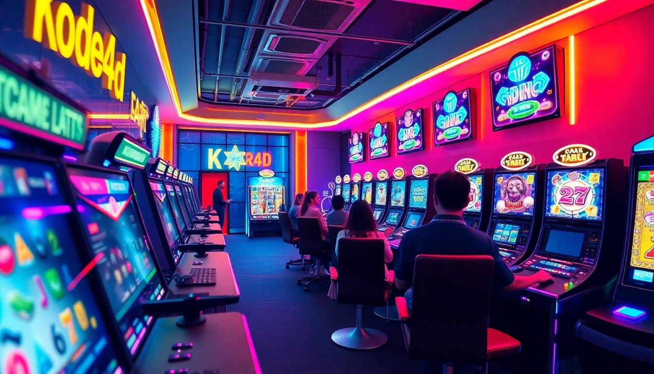 Explore Kode4D link in a vibrant online gaming scene featuring engaging slot games and enthusiastic players.