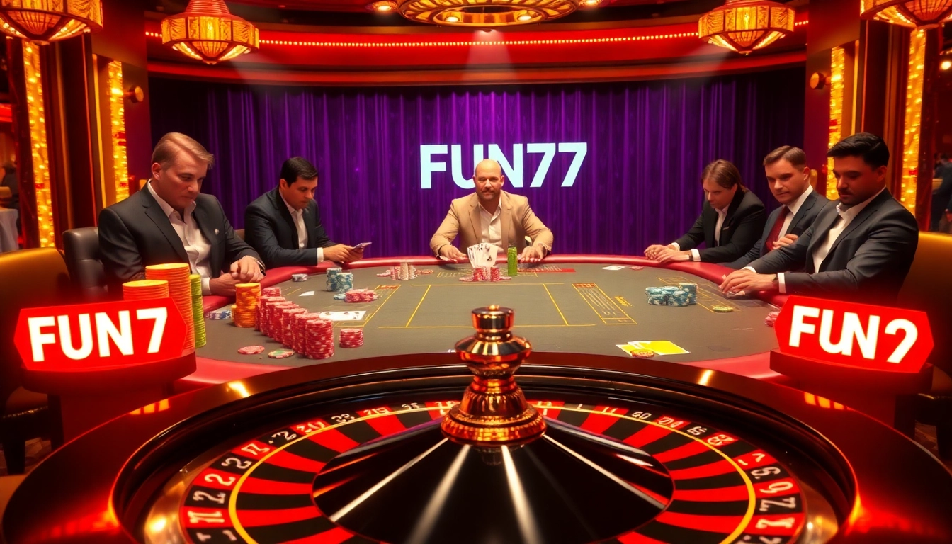 Experience the excitement at FUN79's vibrant casino scene featuring poker and roulette.