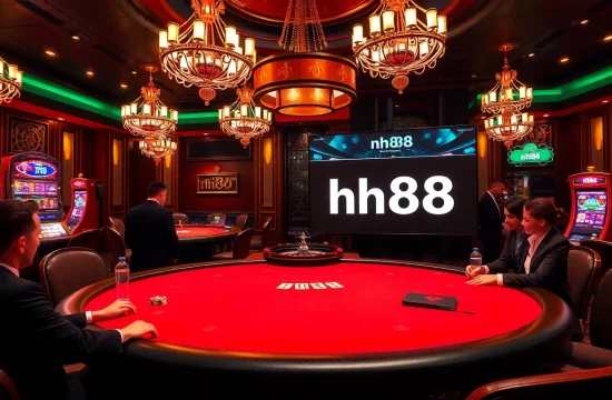 Experience high-stakes gambling action in the luxurious casino scene featuring nh88.