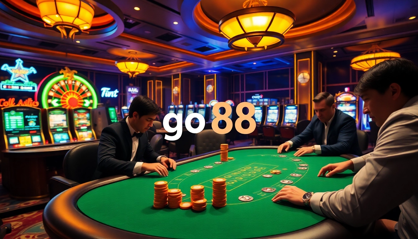 Experience the thrill of high-stakes poker as players engage in strategy at the go 88 casino.