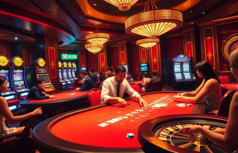 Experience thrilling gameplay at Man88 with poker chips in action at a lively table.