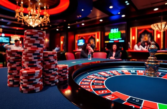 Experience the thrill of 88i in a luxurious casino atmosphere with vibrant gaming tables and advanced betting interfaces.