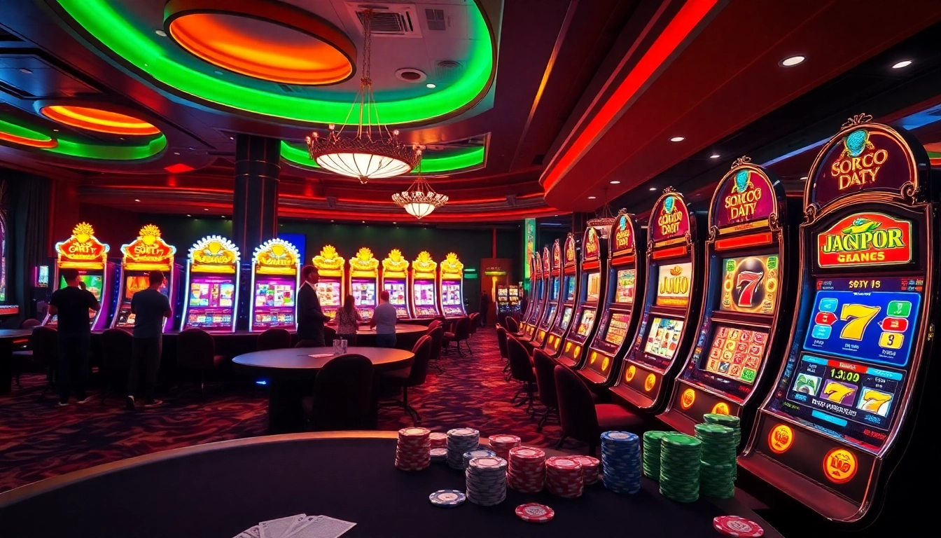 Experience the thrill of slot gacor games in a vibrant casino atmosphere, featuring exciting slot machines and lively players.