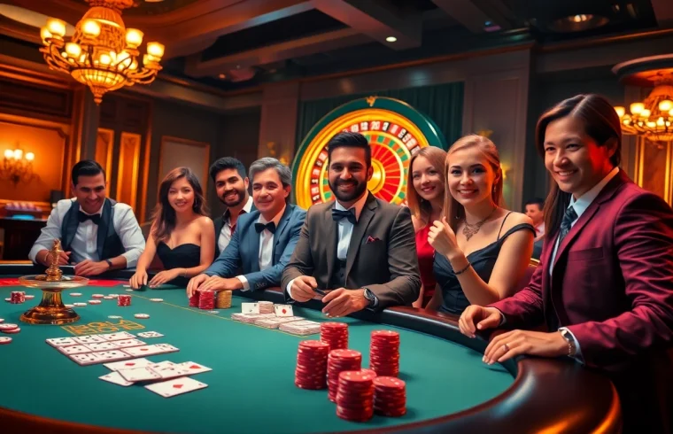 Experience thrilling gameplay at https://go8.cash/ with a vibrant poker scene and roulette wheel.