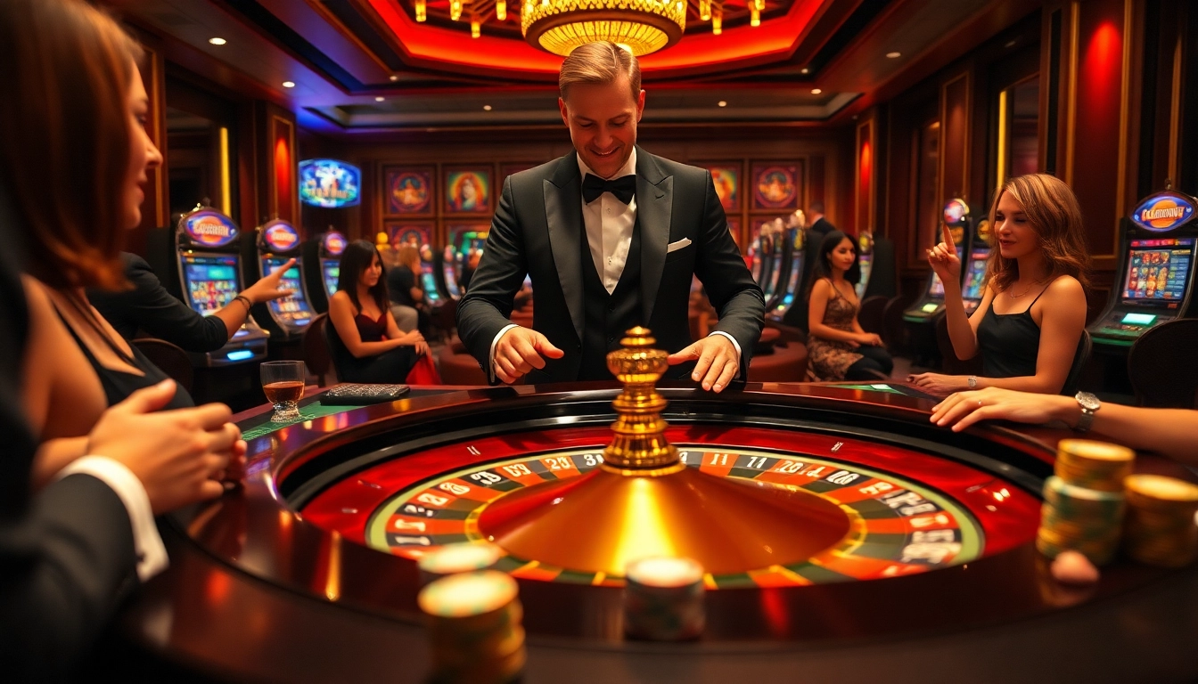 Players celebrating wins at the roulette table in a luxury casino setting inspired by https://dr88.de.com/.