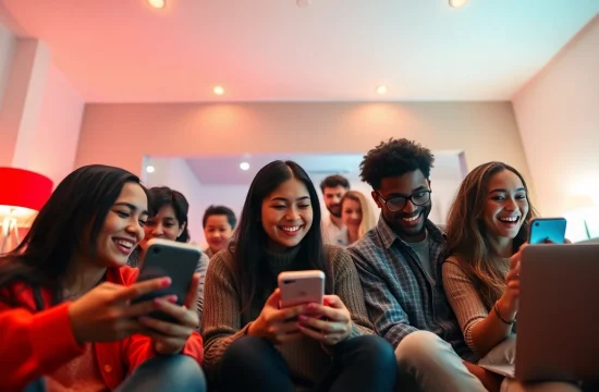 مشهد غرفة دردشة نابض بالحياة يوضح شات تعب قلبي بمشاركة أشخاص متنوعين في محادثات حيوية.