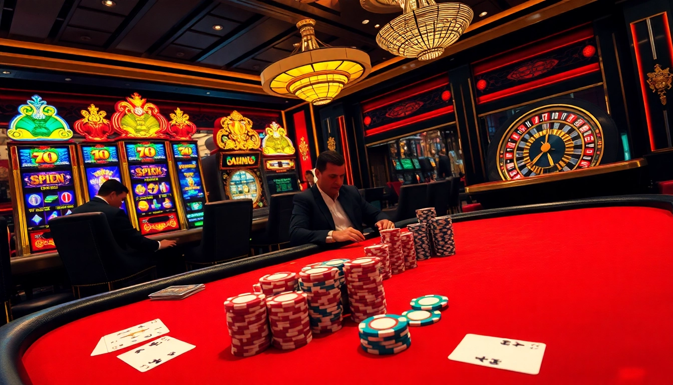 High-stakes poker action featuring players, chips, and cards from https://go8vni.com/.