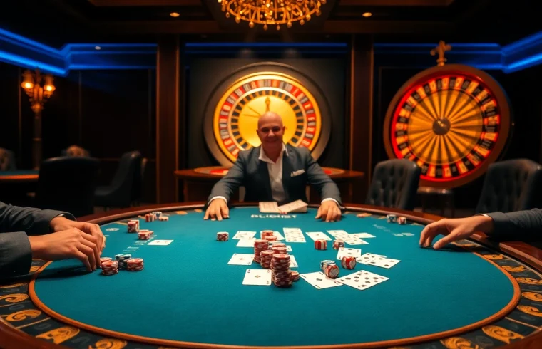 Engage in an exciting 99win bet at a luxurious casino table, featuring poker chips and cards.