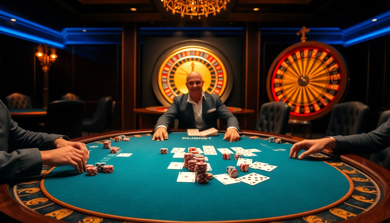 Engage in an exciting 99win bet at a luxurious casino table, featuring poker chips and cards.