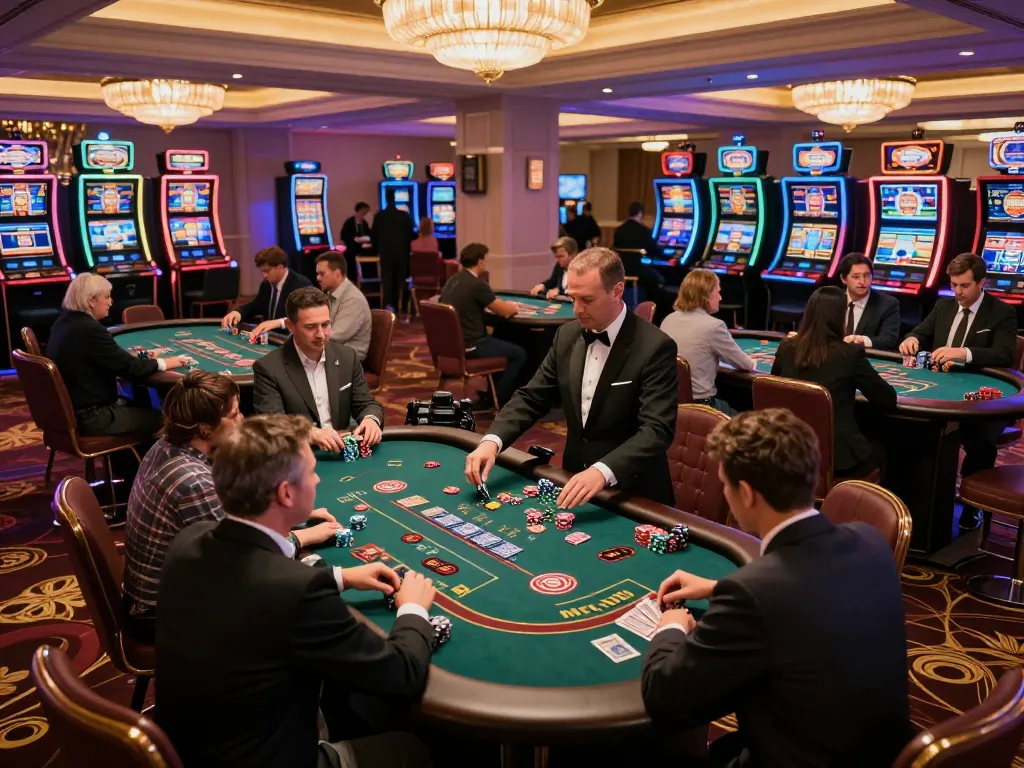 Alev Kumar celebrates winning at blackjack table in a vibrant casino atmosphere