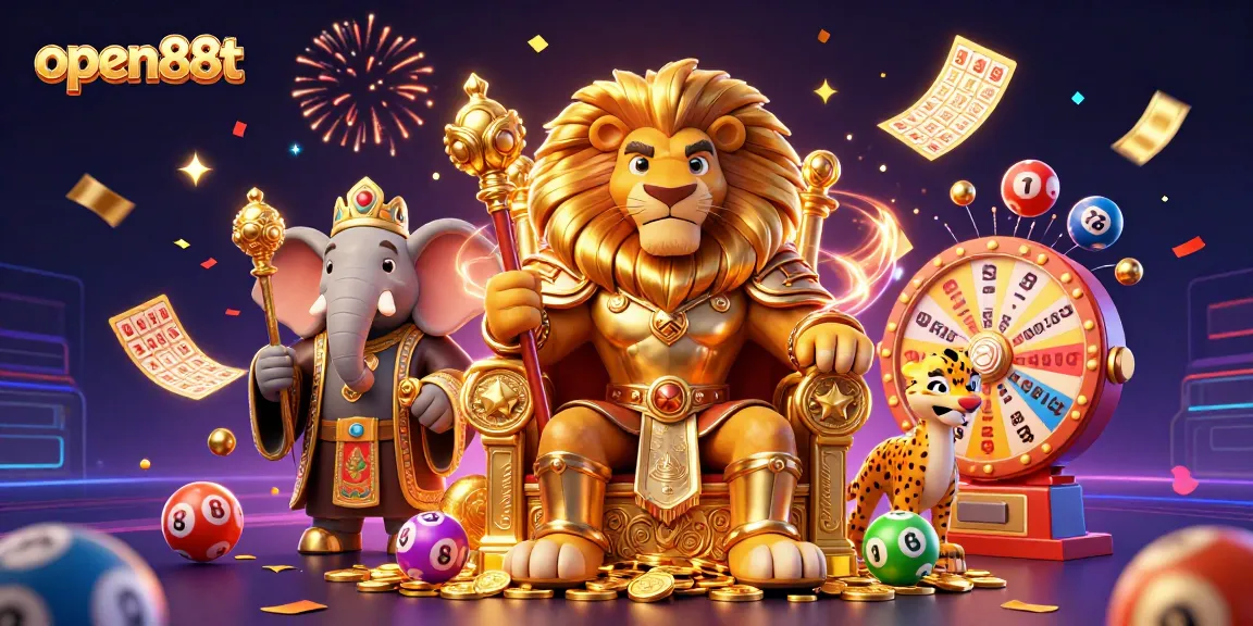 Win big with open88t at this vibrant casino scene filled with essential gambling elements.