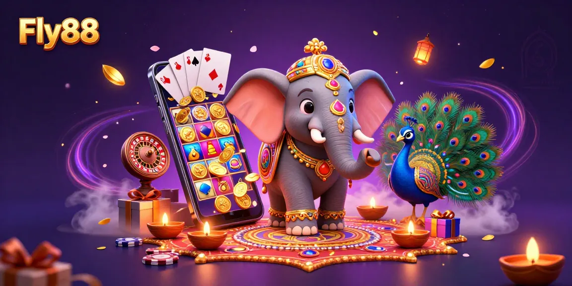 Join the excitement at Fly88 with a vibrant slot game scene featuring colorful characters and immersive gaming elements.