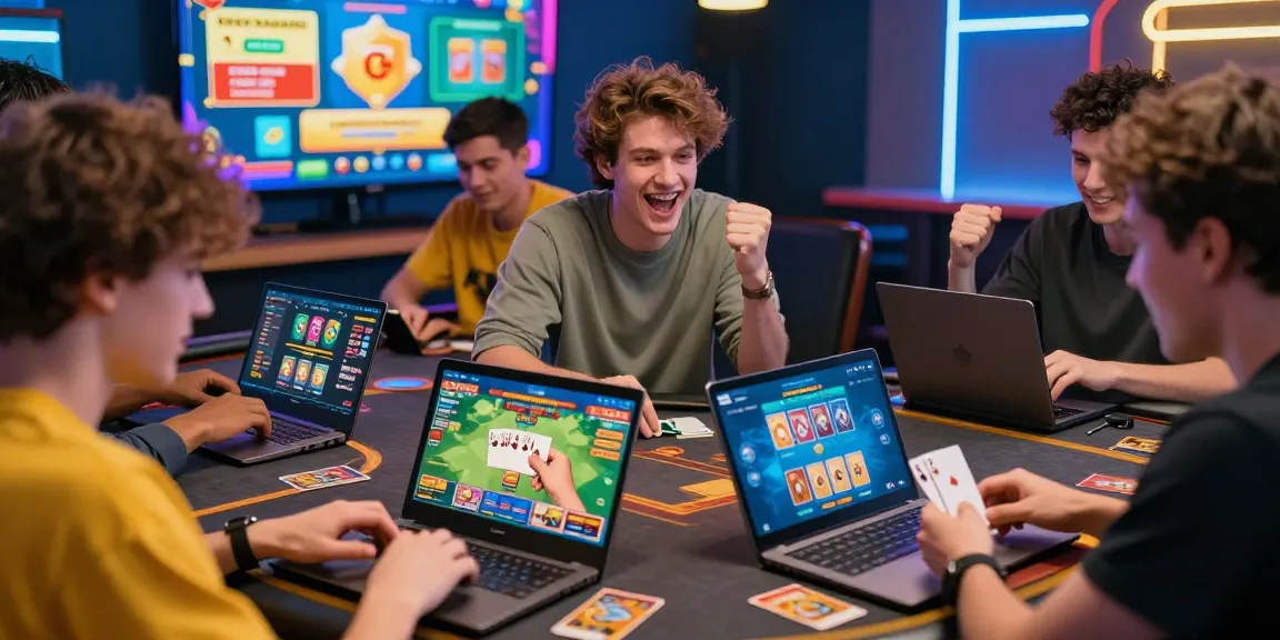 Exciting online gaming atmosphere at gamebaidoithuong.is with diverse players and vibrant digital card games.