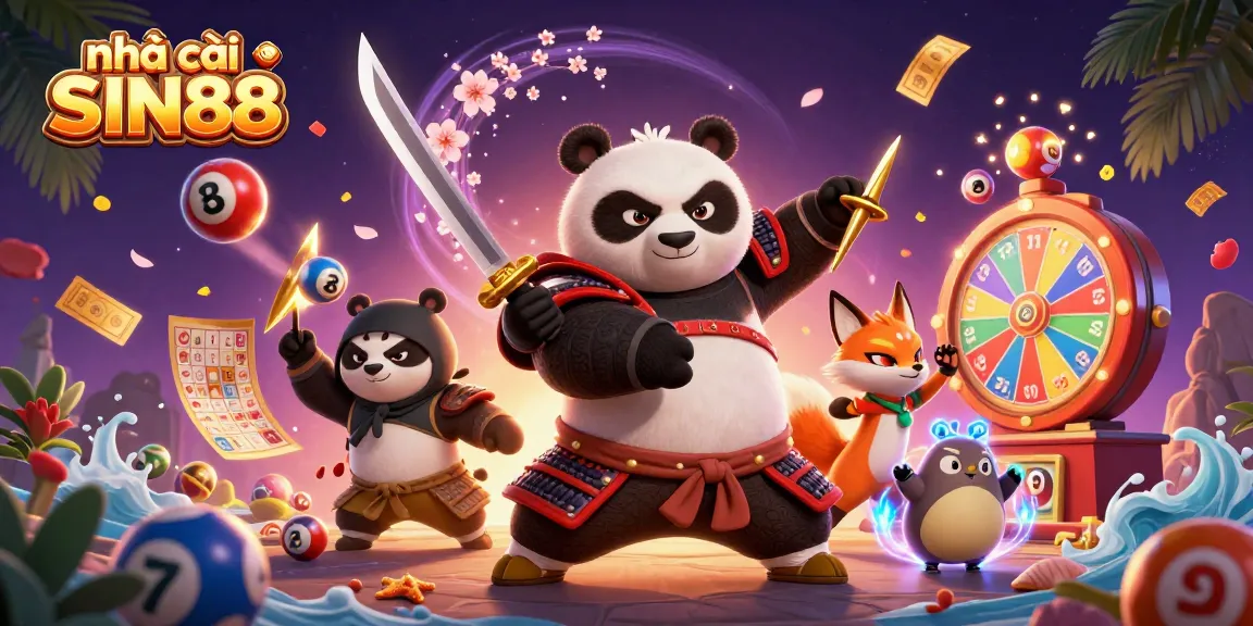Engage with nhà cái SIN88 and enjoy thrilling casino gaming experiences in a vibrant illustration.