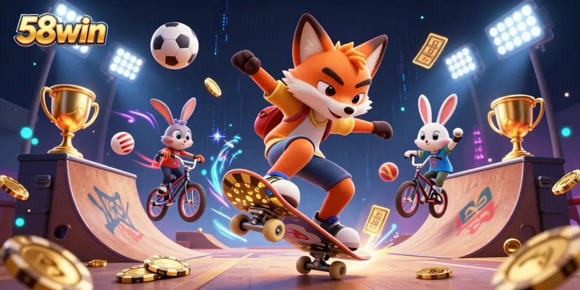 58win gamers enjoy an exciting moment with vibrant casino visuals and dynamic sports elements.