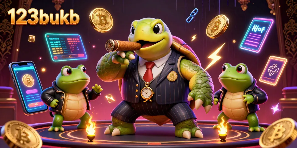 Experience thrilling casino action with 123bukb as cartoon characters interact amidst vibrant gaming elements.