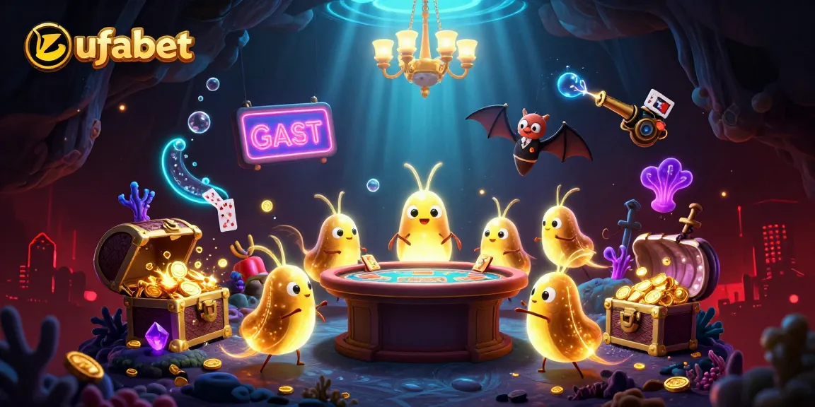 Engage with the thrilling ufabet casino scene, where glowworms illuminate a vibrant underwater gambling environment.