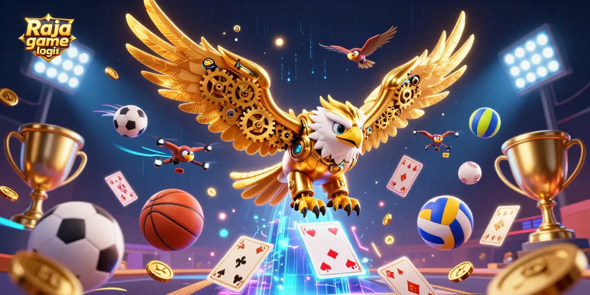 Experience seamless Raja game login to win daily rewards in a dynamic casino illustration.