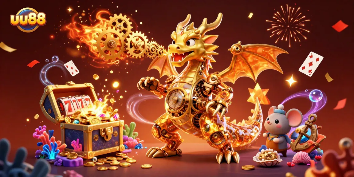 Experience thrilling slots and casino games with uu88, featuring magnificent dragon and vibrant treasures.
