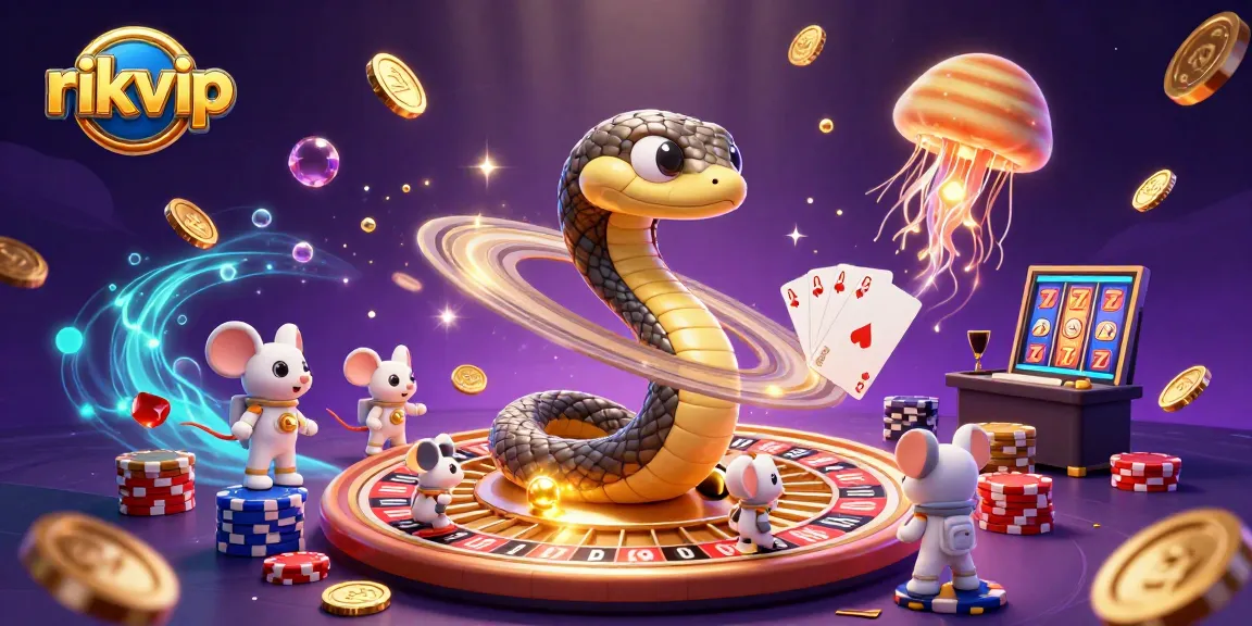 Experience exciting gambling action at rikvip with vibrant cosmic characters and dynamic casino elements.