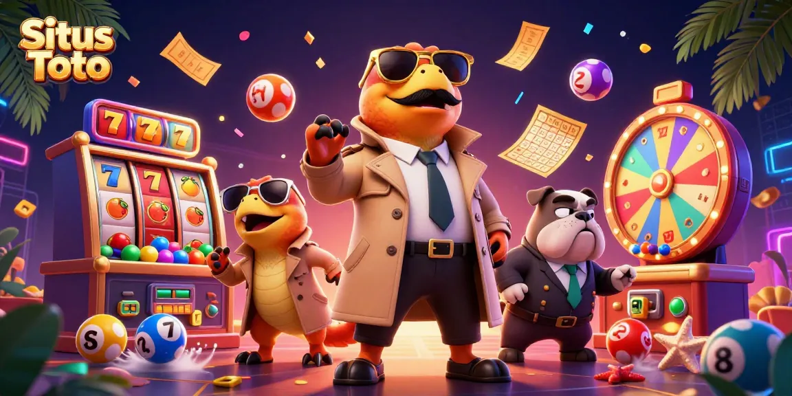 Situs Toto: Engage with vibrant slot games and dynamic prizes amidst a playful casino scene.