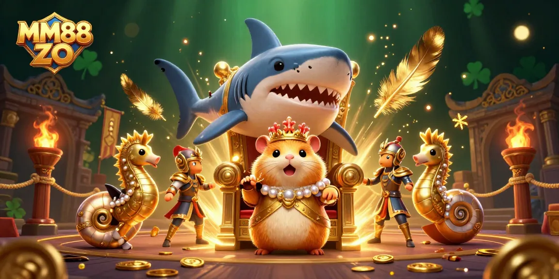 Bet on excitement at MM88 ZO with the golden hamster king in a thrilling casino scene.