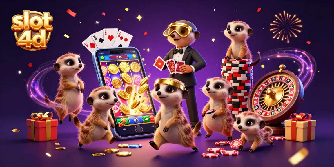 Experience thrilling action at slot 4d with an engaging scene featuring meerkats and casino elements.