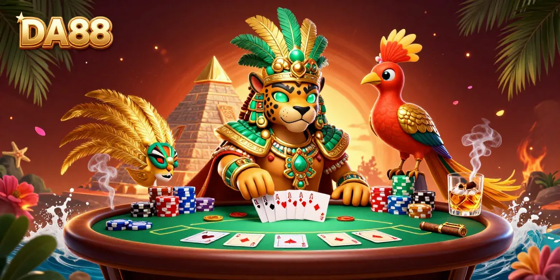 Experience thrilling poker action with DA88 as the Mayan jaguar priest leads the game.