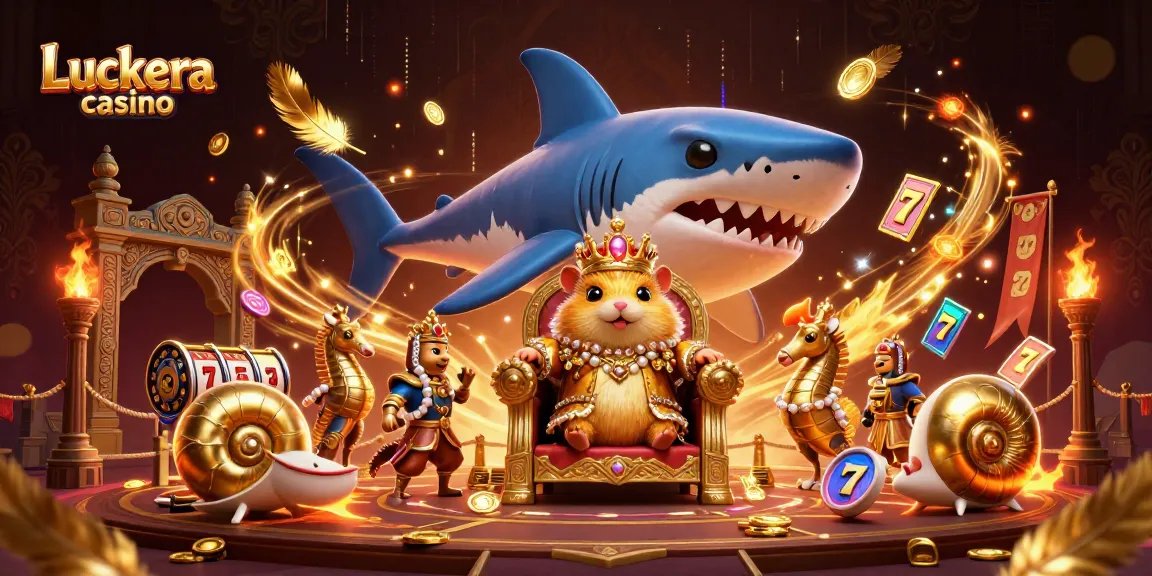 Engage in Luckera casino's vibrant gaming scene with a captivating 3D illustration featuring a hamster king.