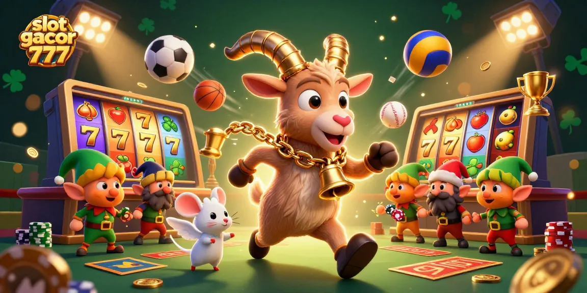 Experience slot gacor 777 excitement in this vibrant casino scene with playful characters!