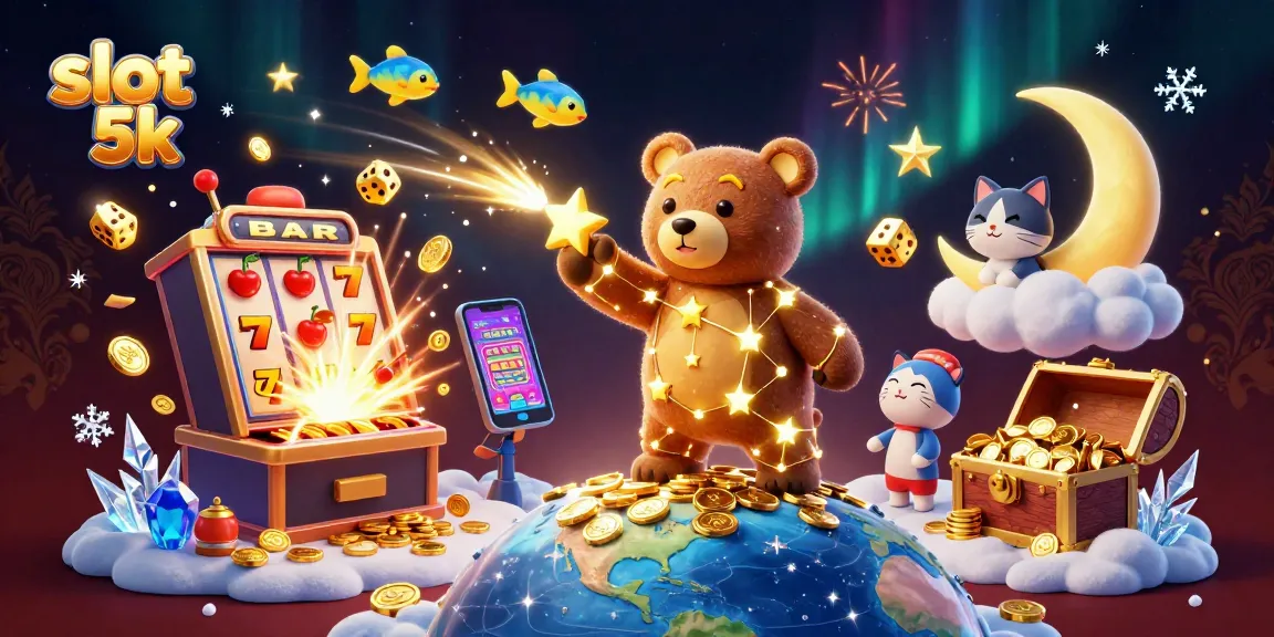 Experience the thrill of slot 5k games with coins cascading in a dynamic 3D casino scene.