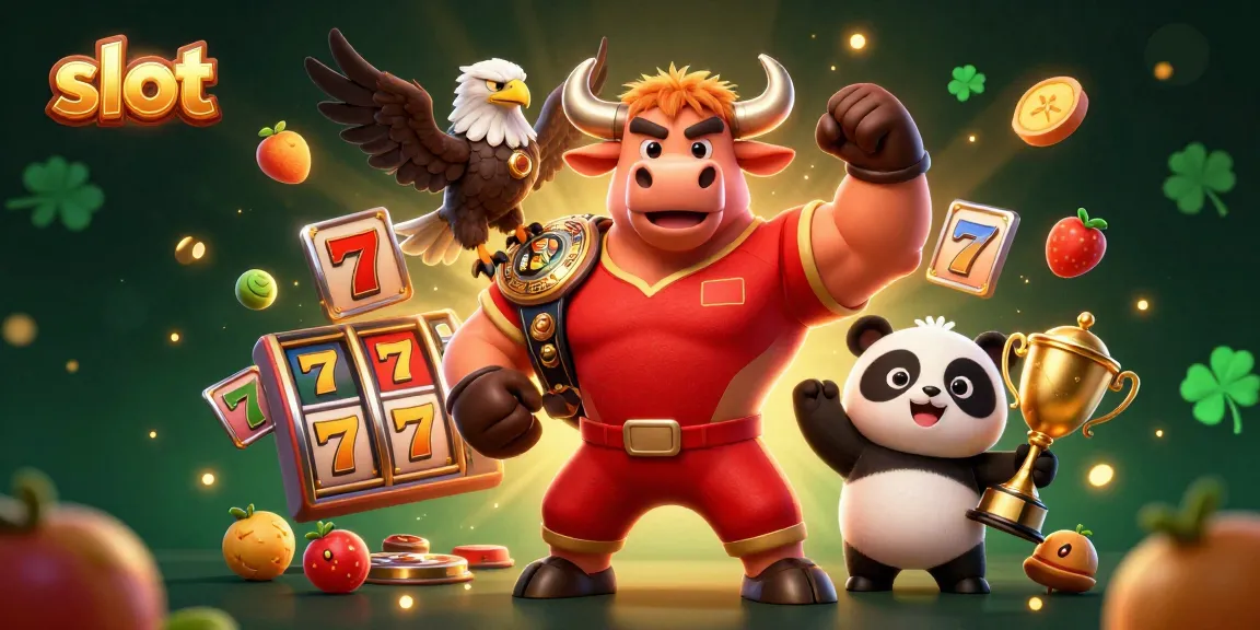 Menang besar di slot dengan simbol keberuntungan dan karakter menarik dalam permainan perjudian.